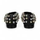 Bailarina Tachas Piel Negro  EXE