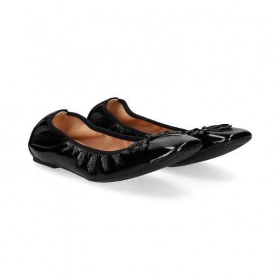 Bailarina Lazo Charol Negro  UNISA