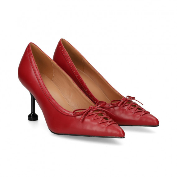 Salon Acordonado Piel Rojo  EXE