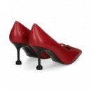 Salon Acordonado Piel Rojo  EXE