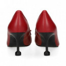 Salon Acordonado Piel Rojo  EXE