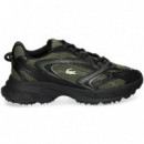 Deportivo Piel+malla Negro+kaki  LACOSTE