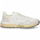 Deportivo Ante+nylon Amarillo+blanco  LACOSTE