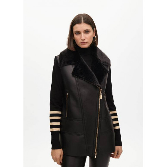 Chaleco Doble Faz MIDI Negro  LOLA CASADEMUNT