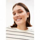 Camisetas Mujer Camiseta ARMEDANGELS Manga Larga Marynaa Fine Stripe Oatmilk Black