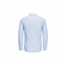 JACK AND JONES 12097662CASHMERE Blue Super Slim Camisa Jack Jones Jjprparma Shirt L/s Noos