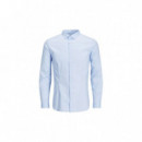 JACK AND JONES 12097662CASHMERE Blue Super Slim Camisa Jack Jones Jjprparma Shirt L/s Noos