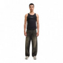 12284156BLACK Camisetas JACK AND JONES Hombre Jornorrebro Rib Tank Top
