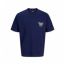 12282898OCEAN Cavern Camisetas JACK AND JONES Hombre Jornorrebro Typo Tee Ss Crew Neck Noos