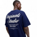 12282898OCEAN Cavern Camisetas JACK AND JONES Hombre Jornorrebro Typo Tee Ss Crew Neck Noos