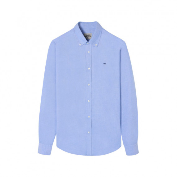 131715 Camisas SILBON Hombre Sport Oxford Azul Medio (124465)