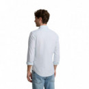 131054 Camisas SILBON Hombre Sport Oxford Rayas Aguamarina