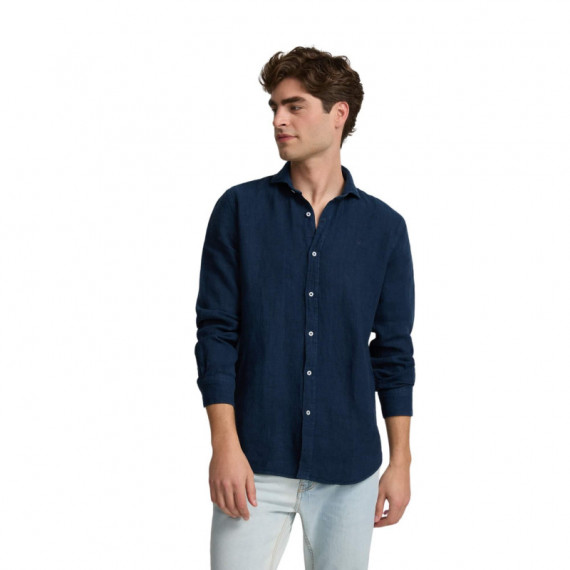 131069 Camisas SILBON Hombre Sport Lino Azul Marino