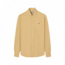 131070 Camisas SILBON Hombre Sport Lino Amarilla