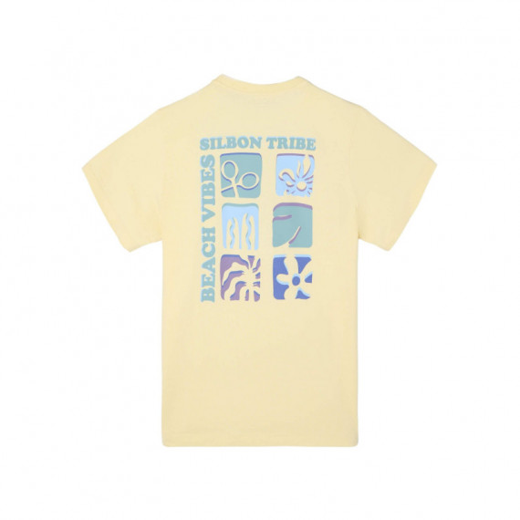 130947 Camisetas SILBON Hombre Iconos Beach Vibes Amarilla