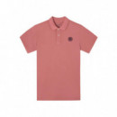 130991 Polos SILBON Hombre Clasico Raqueta Smile Coral Medio