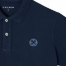 130990 Polos SILBON Hombre Clasico Raqueta Smile Azul Marino