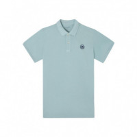 130992 Polos SILBON Hombre Clasico Raqueta Smile Celeste