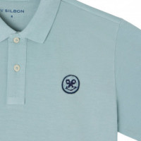 130992 Polos SILBON Hombre Clasico Raqueta Smile Celeste