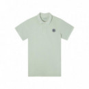 130993 Polos SILBON Hombre Clasico Raqueta Smile Verde Claro