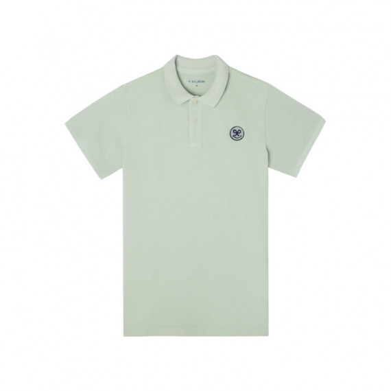 130993 Polos SILBON Hombre Clasico Raqueta Smile Verde Claro