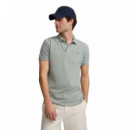 131402  Polos SILBON Hombre Clasico Liso Verde Claro