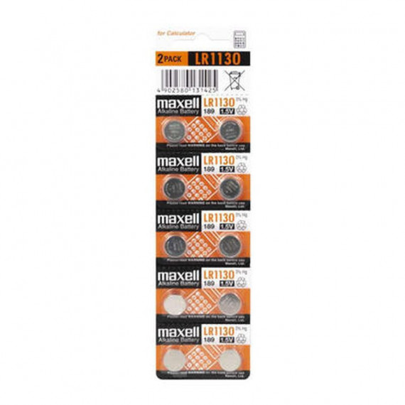MAXELL Pila Boton Alcalina LR1130 LR54 AG10 BLISTER*10