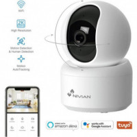 NIVIAN Cámara Vigilancia Interior Motorizada Wifi 2K