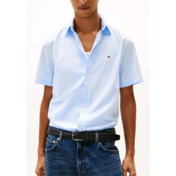 TOMMY HILFIGER - Flex Poplin Solid S/s Shirt - C3Q - F|MW0MW37584/C3Q