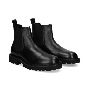 Botin Elasticos Goma Dientes Piel Negro  HUGO BOSS