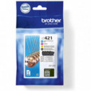 BROTHER LC421VAL - Pack de 4 Cartuchos de Tinta Originales