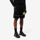 Pantalón Corto de Tenis de Tafetán Diamantado Estampado de LACOSTE