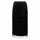 KARL LAGERFELD - Sequins Fringe Skirt - 999 - A4W12021/999
