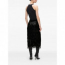 KARL LAGERFELD - Sequins Fringe Skirt - 999 - A4W12021/999