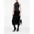 KARL LAGERFELD - Sequins Fringe Skirt - 999 - A4W12021/999