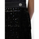 KARL LAGERFELD - Sequins Fringe Skirt - 999 - A4W12021/999