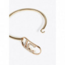 Pulsera Fina Rígida Logo Ovalado Dorado  LOLA CASADEMUNT