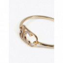 Pulsera Fina Rígida Logo Ovalado Dorado  LOLA CASADEMUNT