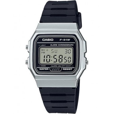 CASIO Coleccion F-91WM-7ADF Reloj Digital, Alarma, Calendario, Correa Resina Negra,