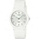 CASIO MQ-24B-7BEF Reloj Analogico, Resistente Al Agua, Correa de Resina Blanco