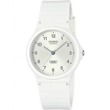CASIO MQ-24B-7BEF Reloj Analogico, Resistente Al Agua, Correa de Resina Blanco