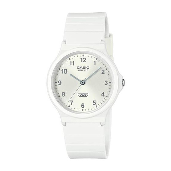 CASIO MQ-24B-7BEF Reloj Analogico, Resistente Al Agua, Correa de Resina Blanco