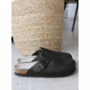 Calzado Zuecos GENUINS Riva Oiled Leather Black