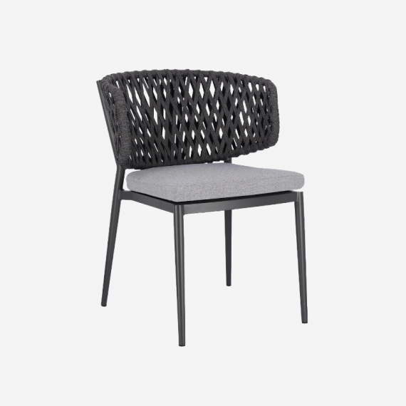 Silla de Jardín Luzia- Apilable- Color Antracita- Terrazza®- Exterior  TERRAZZA COLLECTION