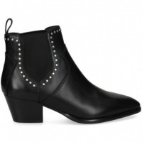 Botin Elasticos Piel Negro  ASH