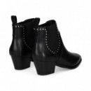 Botin Elasticos Piel Negro  ASH