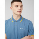 Polos Polo Signature BEN SHERMAN Blue Shadow