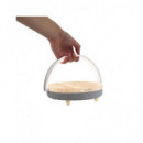 PRIXTON Base Carga Inalabrica Madera con Altavoz BLUETOOTH y Luz Led Speaker Light
