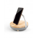 PRIXTON Base Carga Inalabrica Madera con Altavoz BLUETOOTH y Luz Led Speaker Light