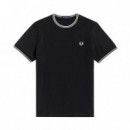 Camiseta con Ribete con Dos Franjas  FRED PERRY
